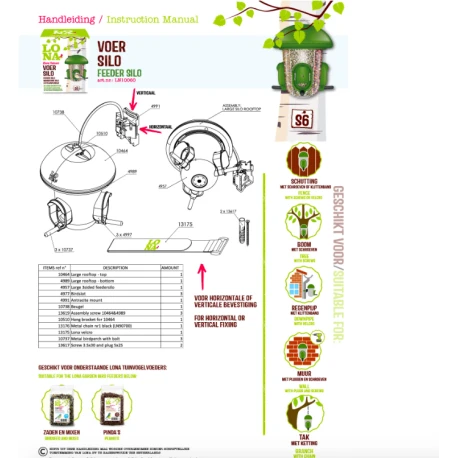 Mangeoire Lona "Voersilo S6" - Vert 2 Mangeoire Lona "Voersilo S6" - Vert – Image 2
